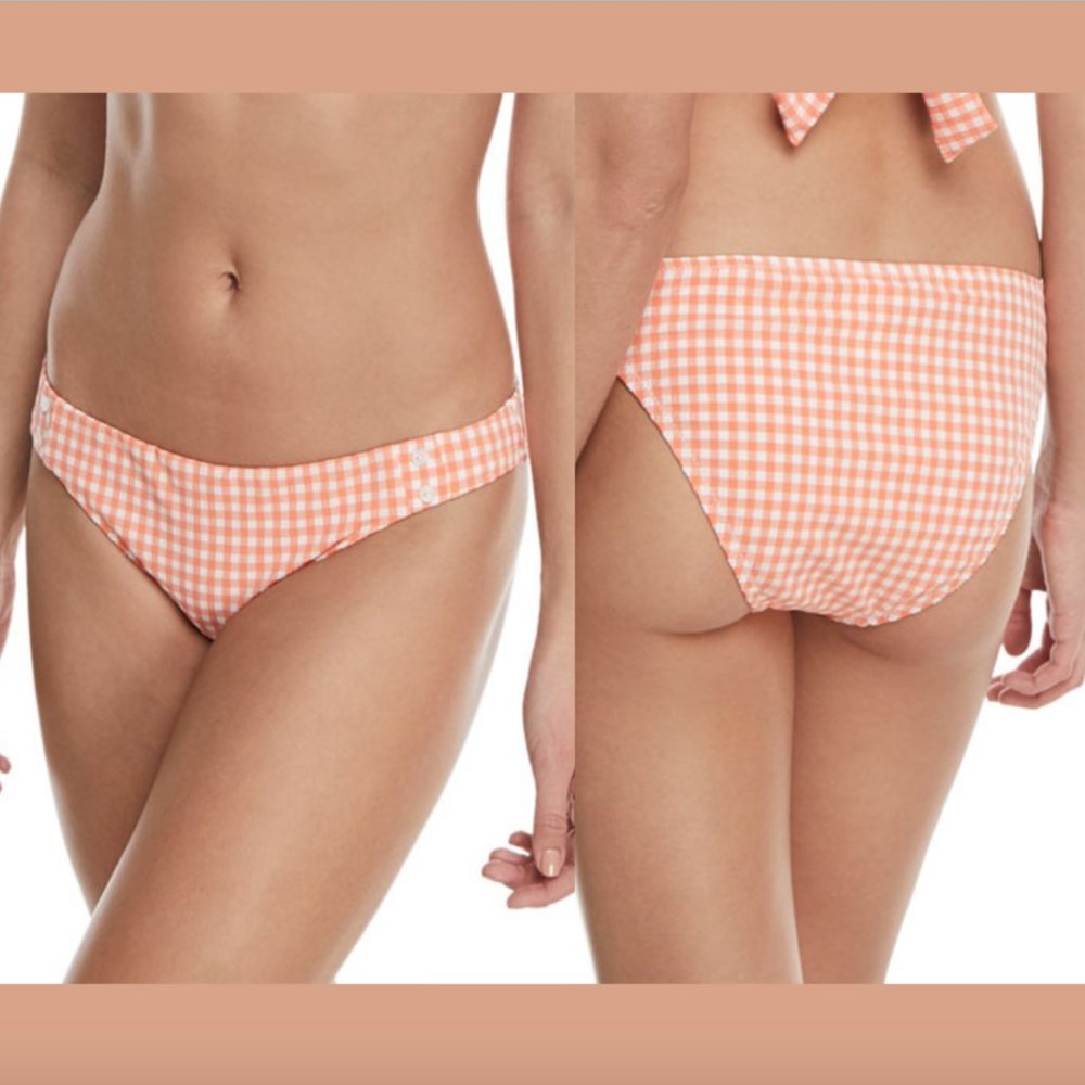 NEW $74 Nanette‎ Lepore Capri Gingham Charmer Swim Bikini Bottom [ XS ] #3748